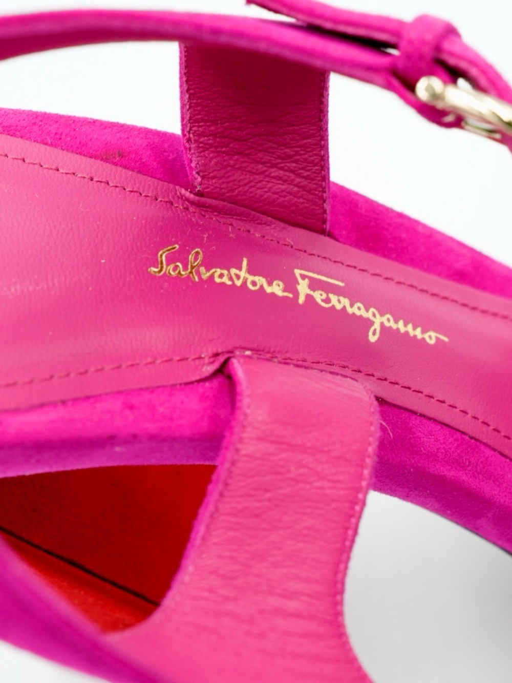 Salvatore Ferragamo Aede Colorblock Suede Sculptural Heel Sandals Size 10 - Picture 3 of 6
